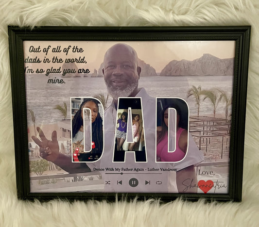 Fathers Day Picture w/ Frame 11 x 8.5